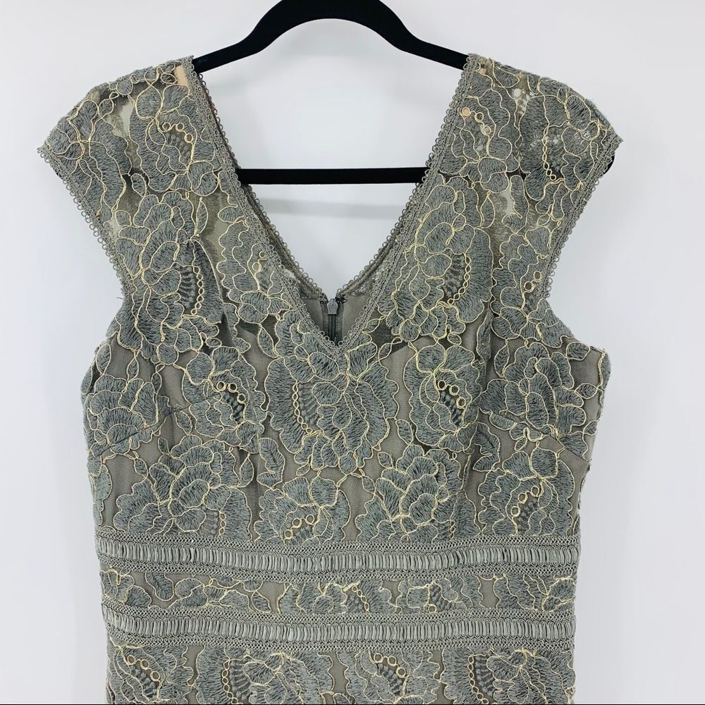 Tadashi Shoji Dress Metallic Lace‎ Sz 10 - Picture 2 of 9